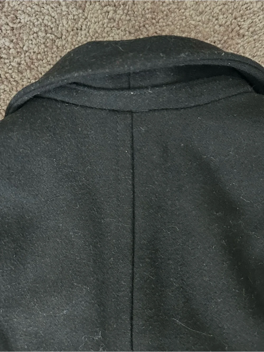 Gap Wool Blend Pea Coat Button Up Kids Small 6-7 Black Dressy VTG